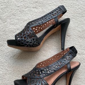 Corso Como black leather cutout sandals